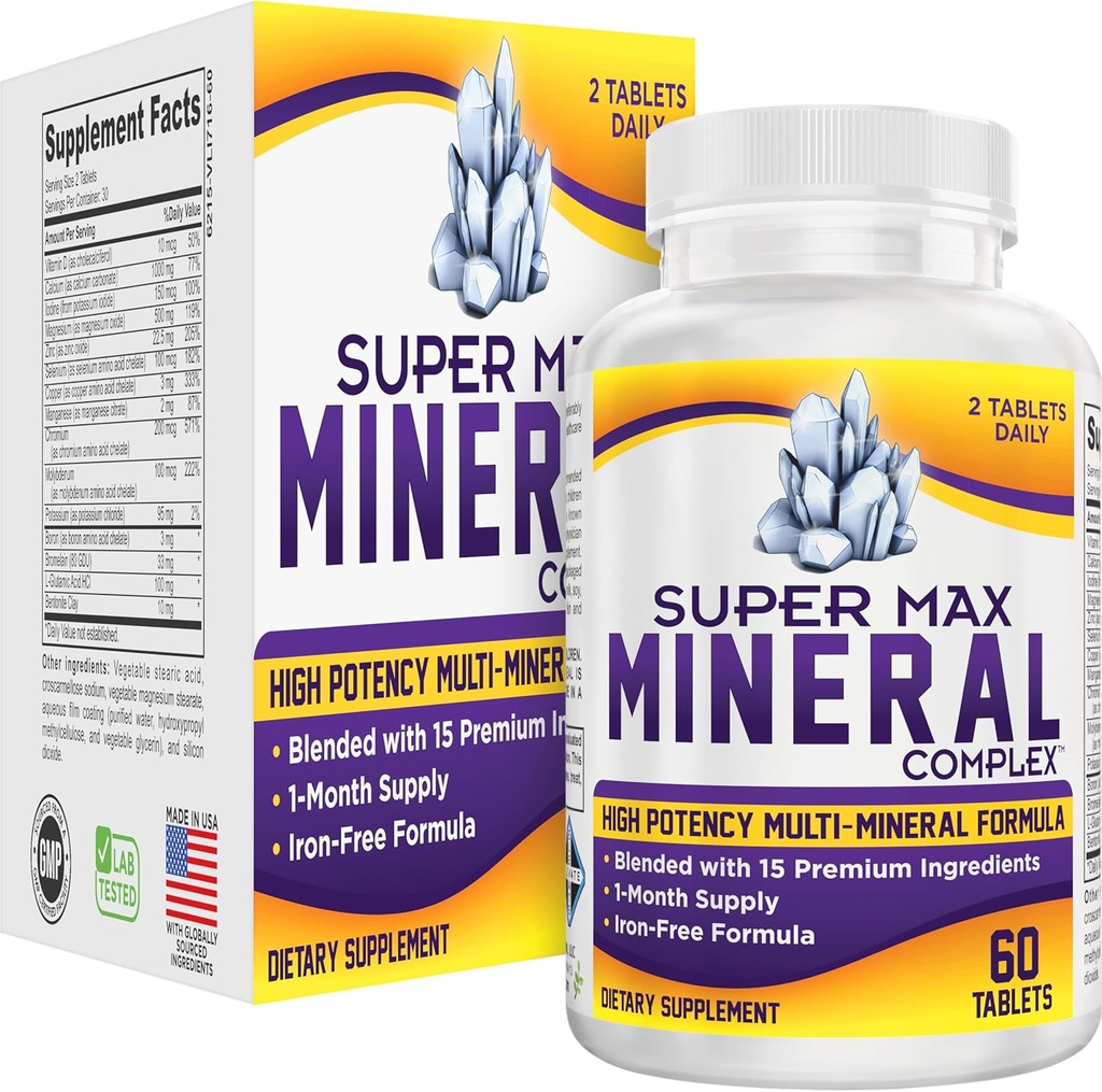 Supplément multiminéral Super-MAX (sans fer) Compléments multiminéraux Super-MAX (All-in-1) Formule Minéraux Complexe Minéral