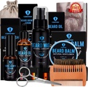 Beard Grooming Kit,Beard Kit with Beard Oil,Beard Growth Serum,Beard Wash, Beard Balm,Beard Brush, Beard Comb, Beard & Mustache Scissors Beard Growth Kit Unique Gifts for Men