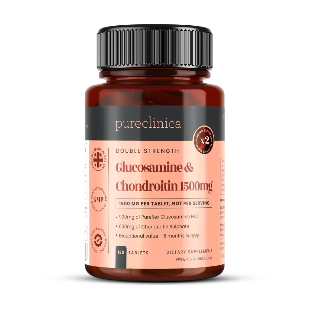 purclinica High Strength 1500mg Glucosamine HCL & Chondroïtine x 180 comprimés