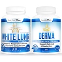 NutraPro White Lung Respiratory Health and Support + Derma - Complexe de réparation cutanée pour l'hydratation de la peau et de la peau.