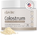Poudre de colostrum bovine (non aromatisée) supplément de colostrum gras pour la santé de Gut, crème pour les cheveux sains, la peau et les ongles - 30 portions