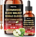 13in1 Wormwood Liquid Drops - 1900mg Black Walnut Wormwood Liquid Extract with Whole Cloves & More - 60 Day Supply - 2 Fl Oz