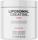 Codeage Liposomal Creatine Powder Supplement, Pure Creatine Monohydrate 5000mg, Pre Workout & Post Workouts - Unflavored Creatine, Micronized Creatine Powder - Creatinine for Sports - 30 Servings