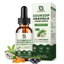 Chaussure Graviola gouttes liquides, tourbières de sourcils organiques avec mûre et curcuma pour Cellulaire, Immune, Soutien digestif, Extraits à base de plantes, Sans sucre / sans gluten - 1 fl oz