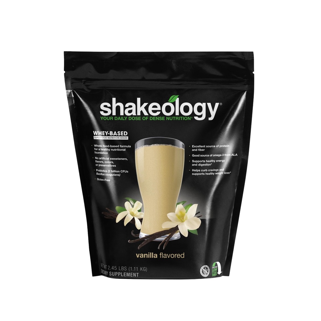Shakeology Whey Protein poudre mélange - sans gluten, superprotéine alimentaire Agiter avec les vitamines et les minéraux - Aide à soutenir la perte de poids saine, Lean Muscle Support, Gut Health - Vanille, 30 portions
