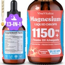 Magnésium Glycinat liquide, Triple Magnésium complexe liquide goutte, Magnésium Taurate et Citrate liquide pour adultes support de stress calme, relaxation musculaire, bonne sommeil