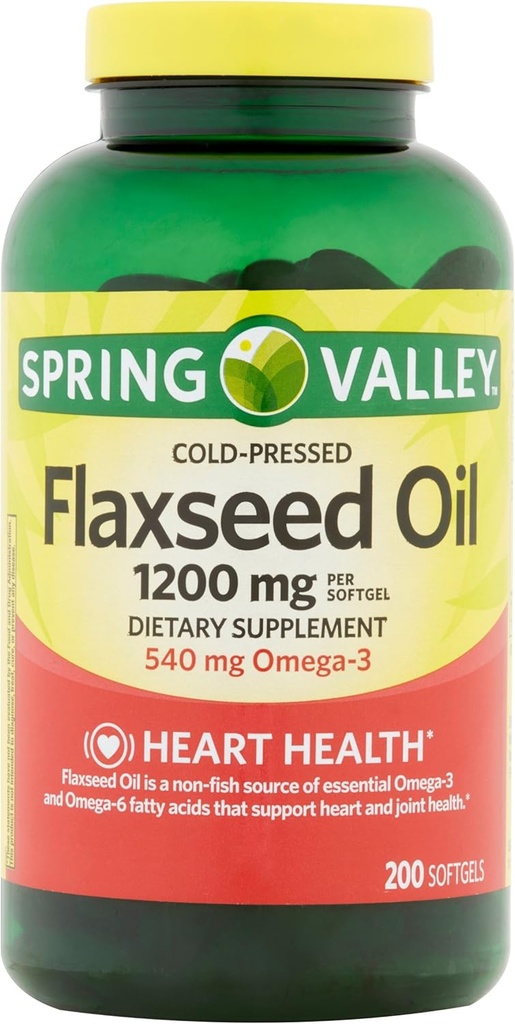 Spring Valley - Flaxseed Oil 1200 mg, 200 Softgels