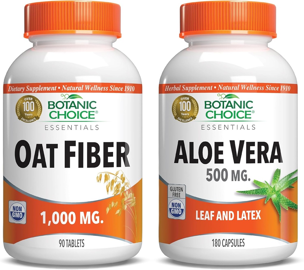 Choix botanique - Oat & Aloe Vera: Ensemble de fibres alimentaires et suppléments de santé digestifs