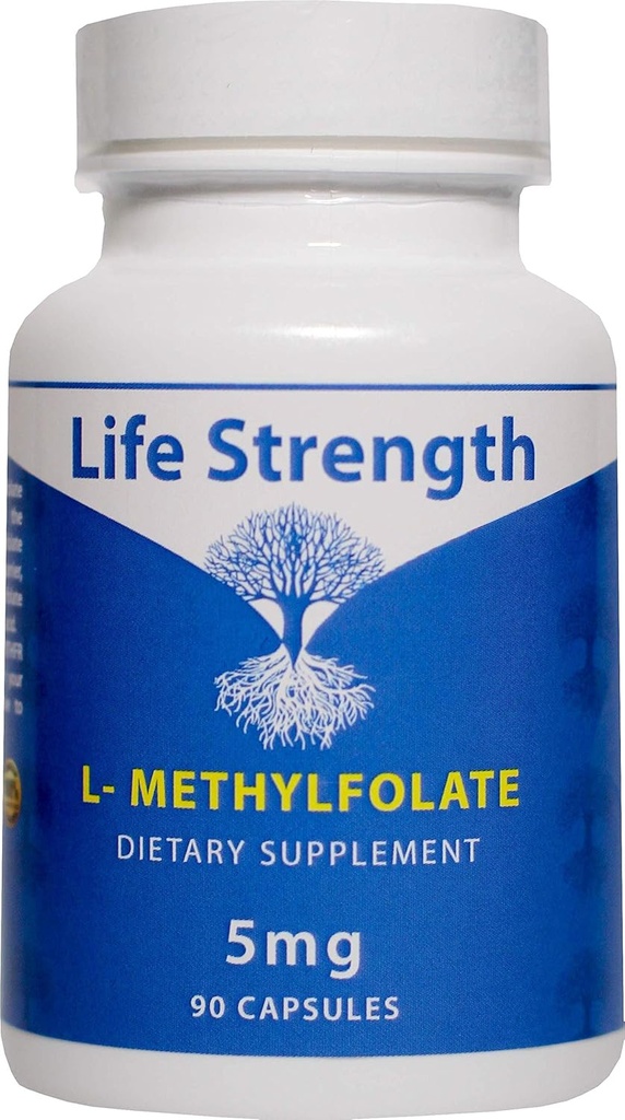 L-méthylfolate 5 MG, Folate de méthyle optimisé et hautement bioactif, supplément 5-MTHF pour le soutien de l'humeur et de l'immunité, supplément de régime naturel pour l'énergie, sans OGM et sans gluten, 90 capsules