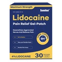 Sumifun 4% Lidocaïne Pattes de soulagement de la douleur 30 Compte de la force maximale Numbing Gel Patch pour l'articulation du cou du genou arrière Ache Muscle Douleur Sujet Analgésique FSA ou HSA Admissibilité