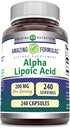 Formulations étonnantes Alpha Lipoic Acid, supplément de 200 Mg, capsules non-OGM, sans gluten, fabriqués aux États-Unis (1 paquet, 240 comte)