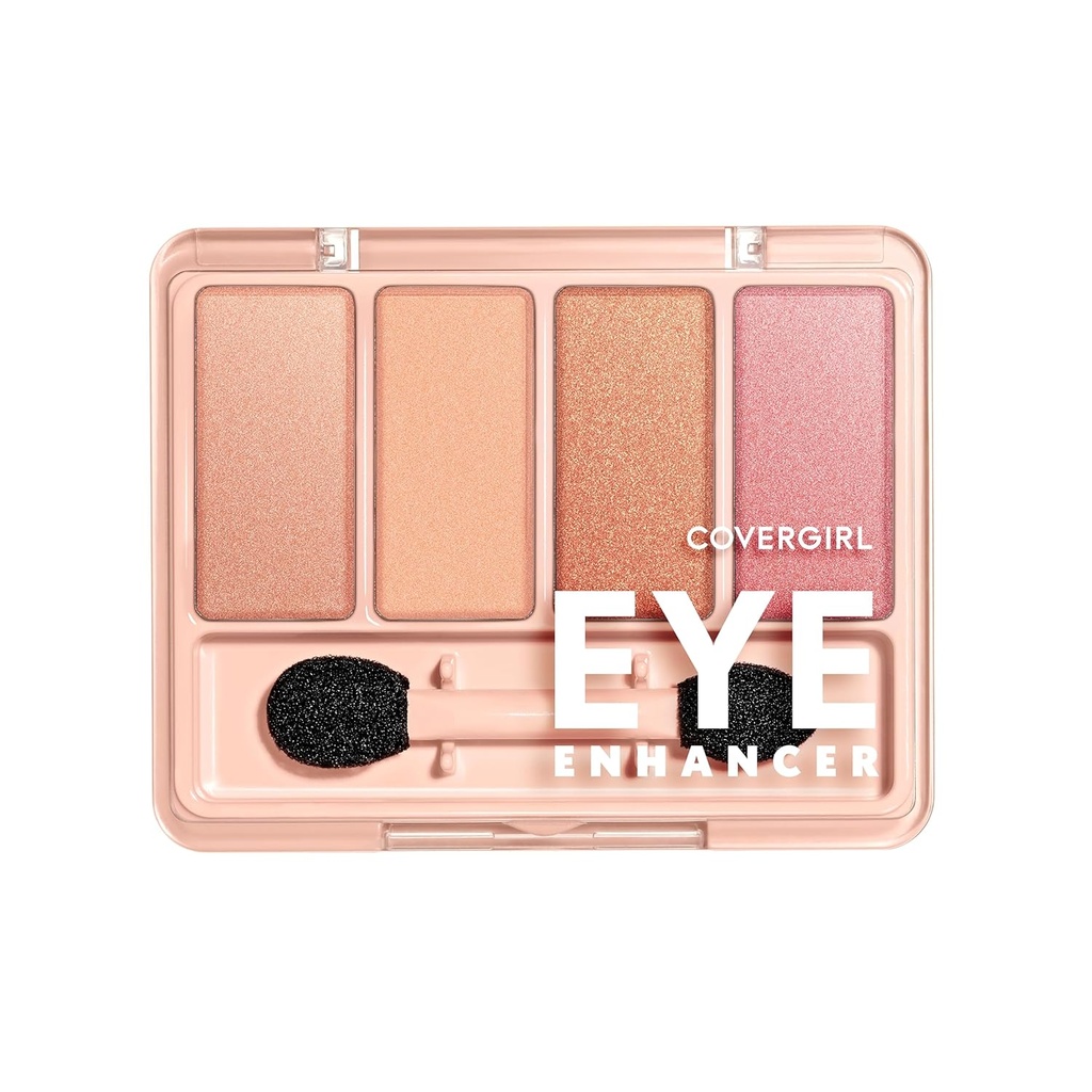 COVERGIRL Eye Enhancer, Bellini Spritz, Eyeshadow Quad, Facile à porter, Nettoyer et végétalien, Sans Talc, Matte & Shimmer Finitions, Smudge-Proof, 0.19oz