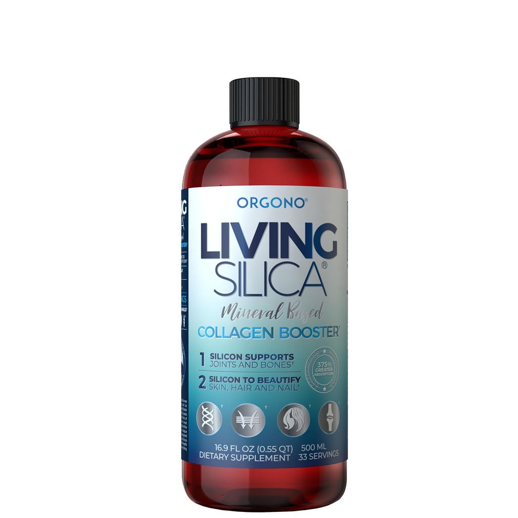 Orgono Living Silica Collagen Booster (en anglais seulement) Vegan Mineral-Based Silica Supplement (en anglais seulement) soutient la production de collagène et d'élastine en santé pour le soutien des articulations et des os, la peau glamour, les cheveux forts et les ongles.