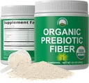 Fibre bio prébiotique 3-en-1 Poudre végétalienne pour la santé Gut. USDA Produits alimentaires crus biologiques à base de prébiotiques suppléments digestifs avec inuline organique (Artichaut de Jérusalem), fibres d'acacia, fibre solaire