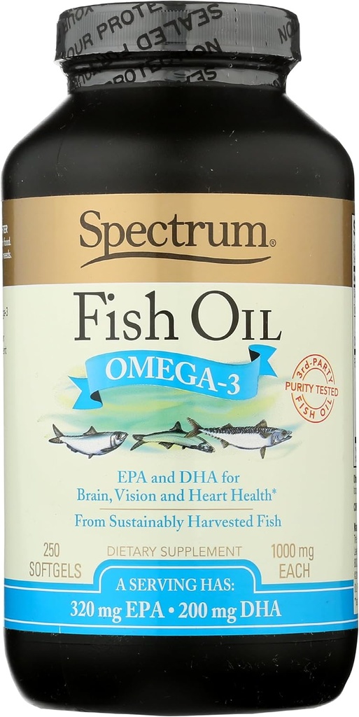Spectrum Essentials Softgels, Fish Oil Omega-3, 1000 mg, 250 Count