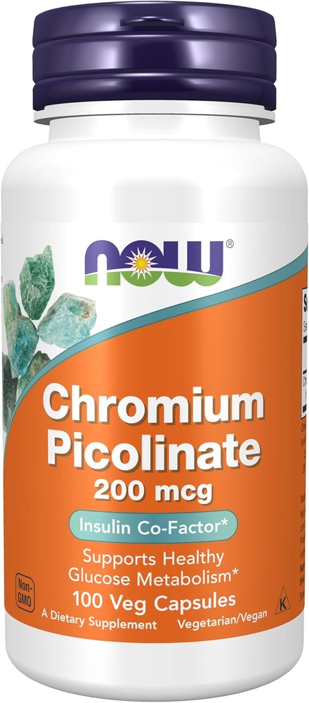 Suppléments, Picolinate de chrome 200 mcg, Co-Facteur d'insuline*, 100 gélules