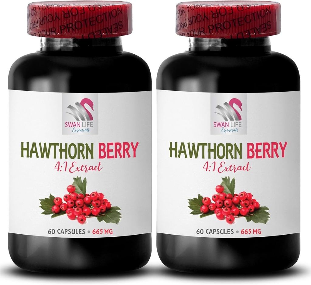 Antioxydant des baies d'aubépine - HAWTHORN BERRIES EXTRACT - capsules d'extraits de baies d'aubépine, poudre d'extrait de baies, énergie des baies sauvages, pilules d'énergie d'aubépine, conditionneur capillaire d'aubépine 2 Bot 120 Capsules