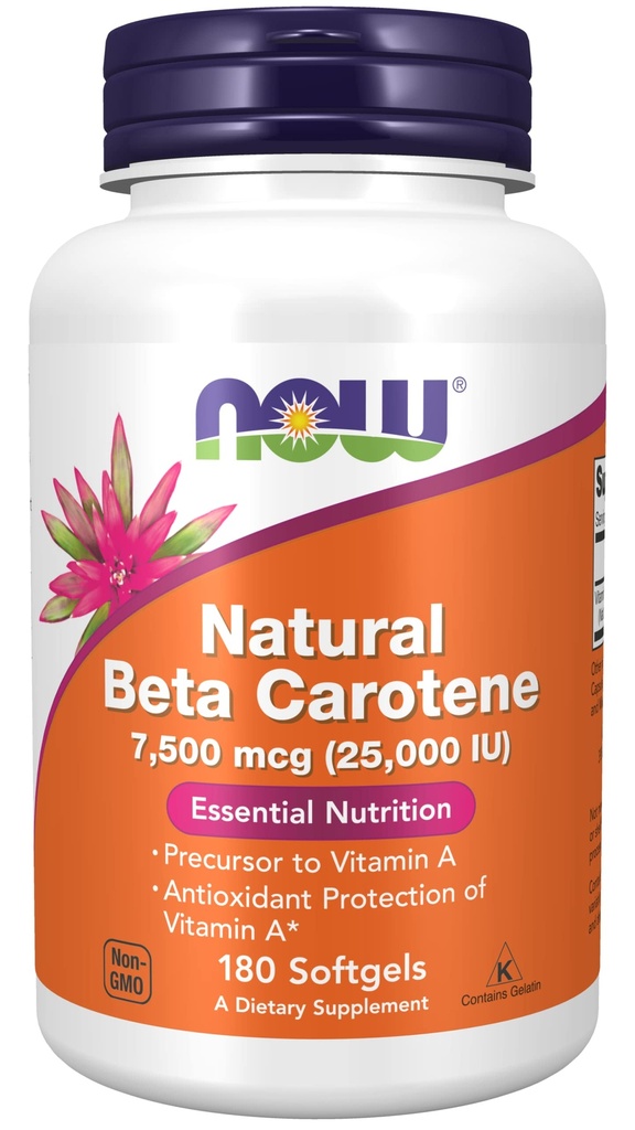 NOW Foods Beta Carotene (Natural) - 180 Softgels 2 Pack