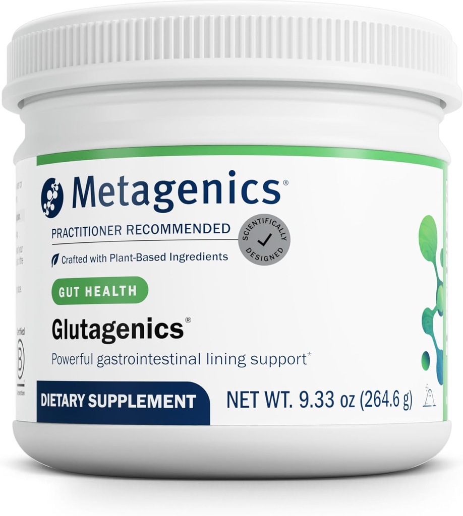 Métagène Glutagène - L-Glutamine avec réglisse déglycyrhizée (DGL) et Aloe Vera - Soutient la santé Gut, la fonction digestive et le système immunitaire - Supplément en poudre sans gluten non OGM - 60 portions