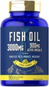 Huile de poisson de Carlyle 3000mg.900mg Oméga 3.90 Softgels.