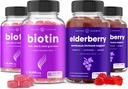 NutraChamps Biotin Gummies (2 pack) et Elderberry Gummies (2 pack) 4 packs