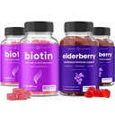 NutraChamps Biotin Gummies (2 pack) et Elderberry Gummies (2 pack) 4 packs