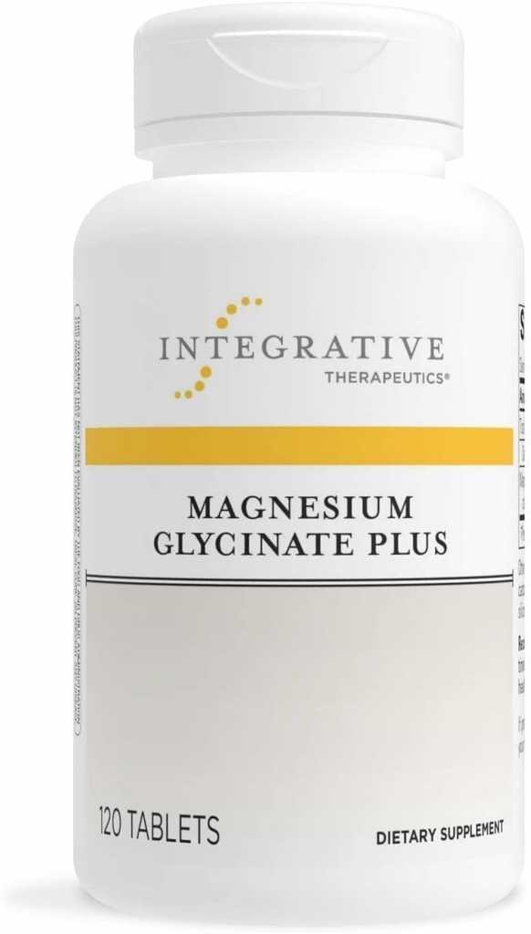 Thérapeutique intégrative Magnésium Glycinate Plus - Supplément de soutien de la fonction cérébrale pour les adultes* - Soutient la fonction cardiaque et musculaire* - Sans lait et sans gluten - 120 Nombre (60 portions)