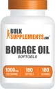 BulkSupplements.com Borage Oil Softgels - Gamma Linolenic Acid Supplement, Borage Oil Suppléments, Borage Oil 1000mg - Sans gluten, 1 Softgel par portion, 180 Compte (paquet de 1)