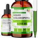 Chlorophylle Liquid Drops (1500 MG) - Supplément de soutien immunitaire pour l'énergie, Focus & Wellness Boost, Detox Cleanse, Skin Health & Gut Health - Non-OGM & Vegan (4oz)