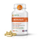 INVITA L-méthylfolate - Folate de méthyle actif de force professionnelle - Supplément 5-MTHF pour l'énergie, l'humeur et le soutien immunitaire - Non OGM, sans gluten, sans remplissage (7,5 Mg)