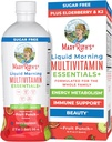 MaryRuth Organics Liquid Morning Multivitamine Essentials+- Vitamine A C D E B6 B12 Biotine Zinc, Hommes Femmes Multivitamine, Immunis Support, Beauté-- Sans sucre--- Vitamines pour les âges 1+--Végétaliens 32 Fl Oz