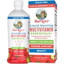 MaryRuth Organics Liquid Morning Multivitamine Essentials+- Vitamine A C D E B6 B12 Biotine Zinc, Hommes Femmes Multivitamine, Immunis Support, Beauté-- Sans sucre--- Vitamines pour les âges 1+--Végétaliens 32 Fl Oz