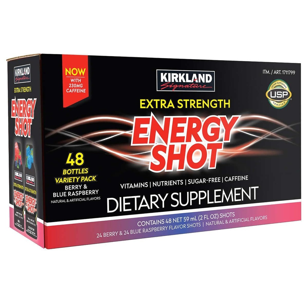 Kirkland Signature Variété de tir d'énergie extra-fort, 2 bouteilles d'once (48 comte)