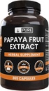 PURE ORIGINAL INGREDIENTS Papaya Extract (365 Capsules) No Magnesium Or Rice Fillers, Always Pure, Lab Verified