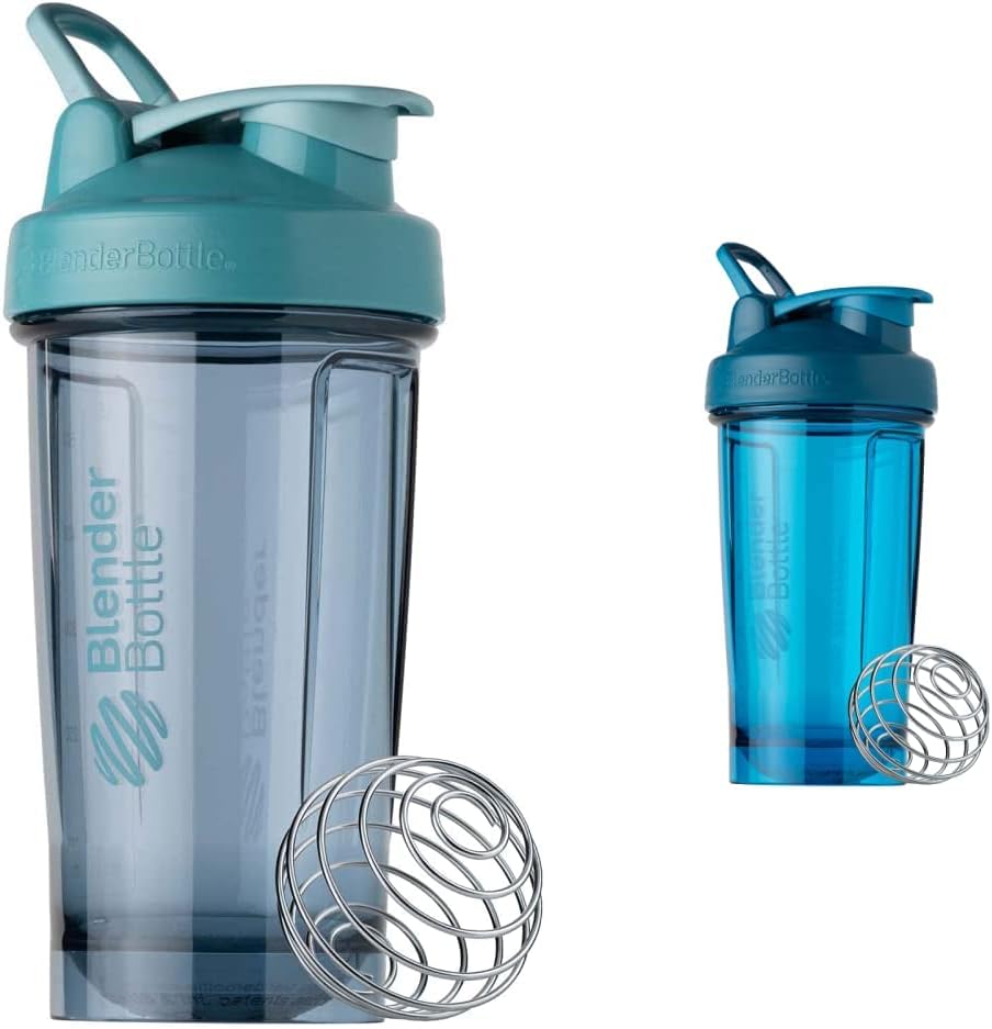 BlenderBottle Shaker Bouteille Pro Série Parfaite pour les shakes protéiques et préentraînement, 24-Ounce, bleu Cerulean et bleu Océan