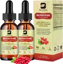 Supplément berbère 2Pack - gouttes liquides berbères avec cannelle Ceylan, mélône amère, chardon de lait, supplément berbère HCL active AMPK & GLP-1 pour le support du système de digestion