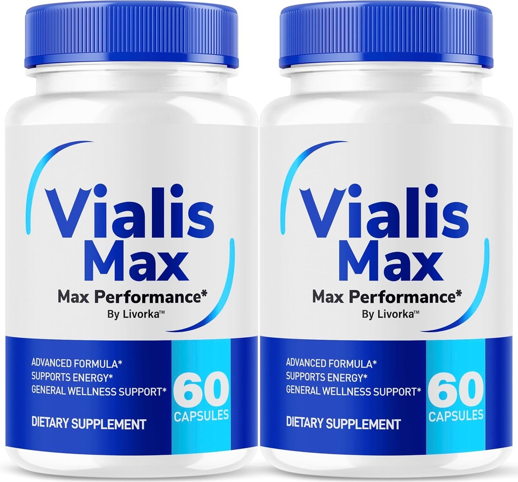 (2 Pack) Vialis Max Pills for Men - Formule officielle de soutien masculin Vialis Max Premium pour l'énergie, l'endurance et la performance à action rapide, VialisMax Capsules Advanced Formula, 120 Capsules pendant 2 mois