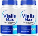 (2 Pack) Vialis Max Pills for Men - Formule officielle de soutien masculin Vialis Max Premium pour l'énergie, l'endurance et la performance à action rapide, VialisMax Capsules Advanced Formula, 120 Capsules pendant 2 mois