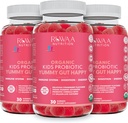 Gummies probiotiques pour enfants pour la santé digestive, probiotique quotidien à croquer pour les enfants de 4 ans et plus. Soins buccodentaires, Troubles abdominales, Santé Gut. Flaveur de fraises, USDA biologique, probiotiques pour enfants 90ct (3)