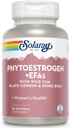 SOLARAY PhytoEstrogen Plus EFAs Soutien à la ménopause : Wild Yam, Black Cohosh, Soirée Primrose & Borage : 60ct, 30 Serv.