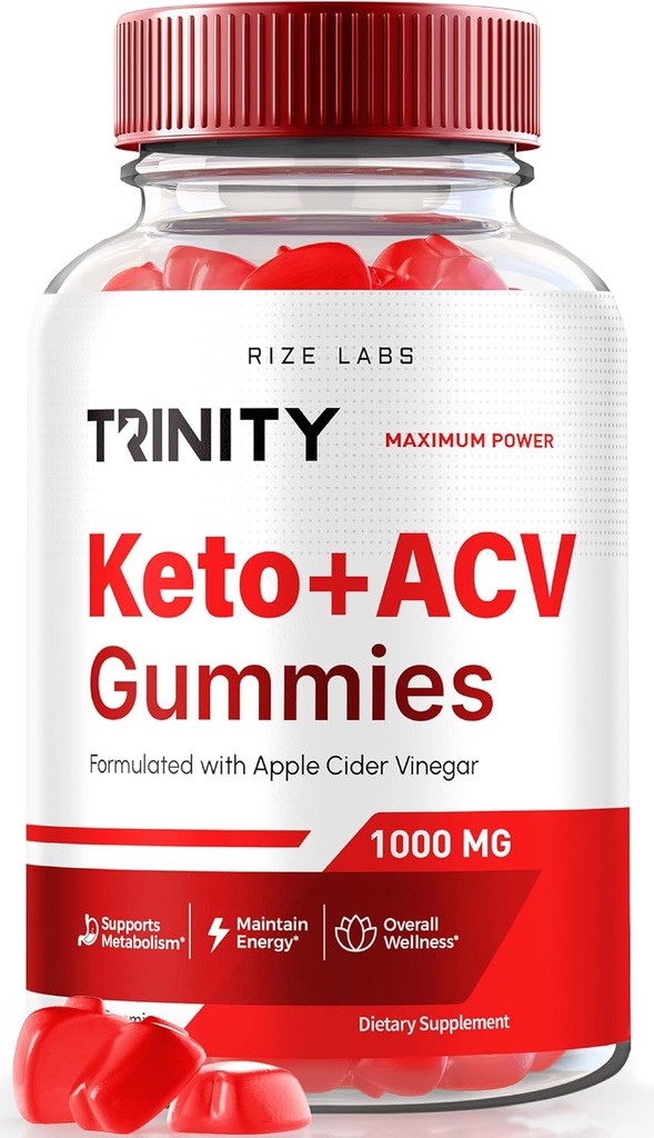 les laboratoires de taille - Trinity Keto+ACV Gummies pour la perte de poids avancée, Supplément de vinaigre de cidre de pomme tout naturel, 500 mg (60 Gummies)