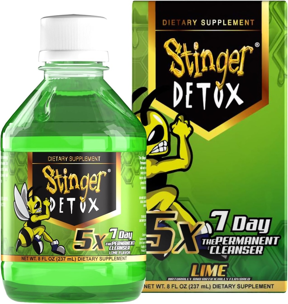 Stinger Detox 5X 7 jours de boisson permanente de force supplémentaire – Lime Saveur – 8 FL OZ