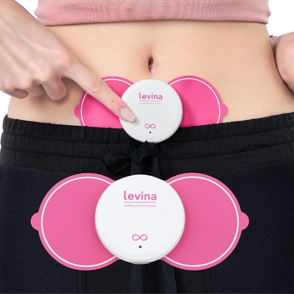 Dispositif de secours pour la période menstruelle Levina - Unité TENS sans fil et tampons d'électrodes biocompatibles, rechargeables, connexion magnétique, traitement instantané de lacrampe et du SPM, et HSA sans drogue admissible (RS-38)