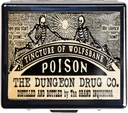 Silver Vintage Pill Box Boîte à pilules métalliques de 7 jours avec miroir et 8 compartiments Mignon organisateur de pilules de voyage pour la chasse (poison du crâne de la vigne)