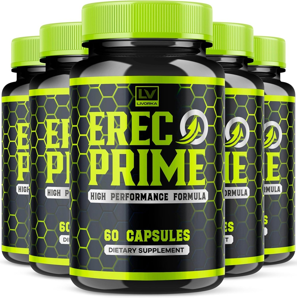 (5 Pack) ErecPrime Capsules, ErecPrime Formule de support avancée (300 Capsules)