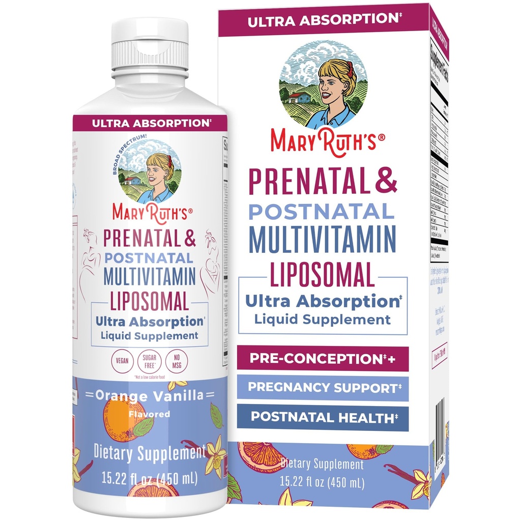 MaryRuth Organics Multivitamine prénatale et postnatale pour les femmes Sans sucre Formule pour la préconception, la grossesse et l'allaitement
