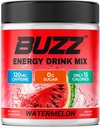 Morning Buzz Energy Drink Powder - Energy Boost Drink Mix - Énergie sans sucre avec des antioxydants - Morning Kickstart et Sport Nutrition Endurance Product - 30 portions, pastèque, 8 onces