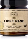 Anima Mundi Apothicary Lions Mane Cerveau Tuner Poudre de champignons - Poudre d'extrait de lions organiques pour support cognitif - Supplément de poudre de champignons organiques (5oz / 141g)