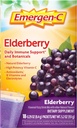 Emergen-C Elderberry Fizzy Drink Mix, Elderberry Immune Support, saveurs naturelles, avec vitamine C à haute puissance, 18 Compte
