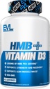 Évlution Nutrition HMB + Vitamine D3 - Soutienne la force musculaire et la masse musculaire maigre - Récupération d'entraînement - 1000mg HMB par portion - Non-OGM - Supplément alimentaire - 45 portions - 90 capsules de Veggie
